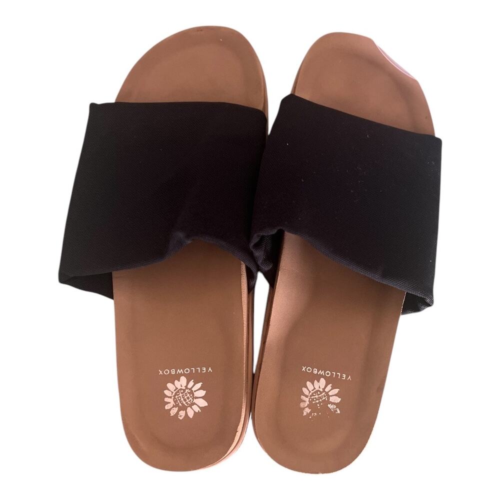 YELLOW BOX Temera Black Wedge Sandal Size 9 - Picture 2 of 8